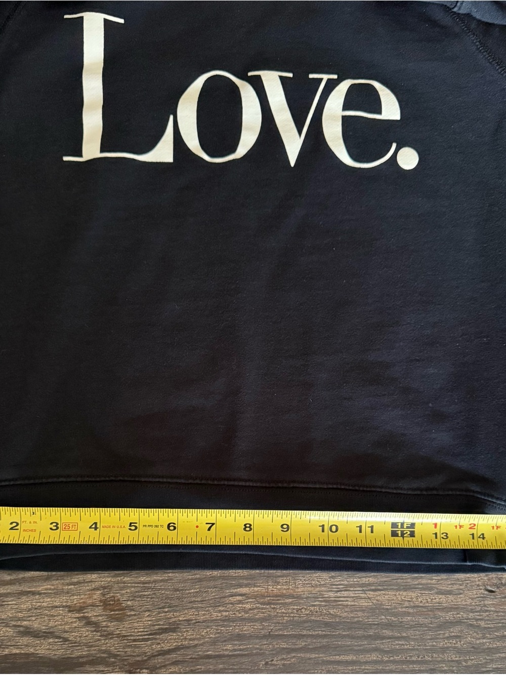 J.Crew Black "Love." Graphic Cotton Crewneck Sweatshirt Pullover XS (Fits XXS/XS - Picture 6 of 9